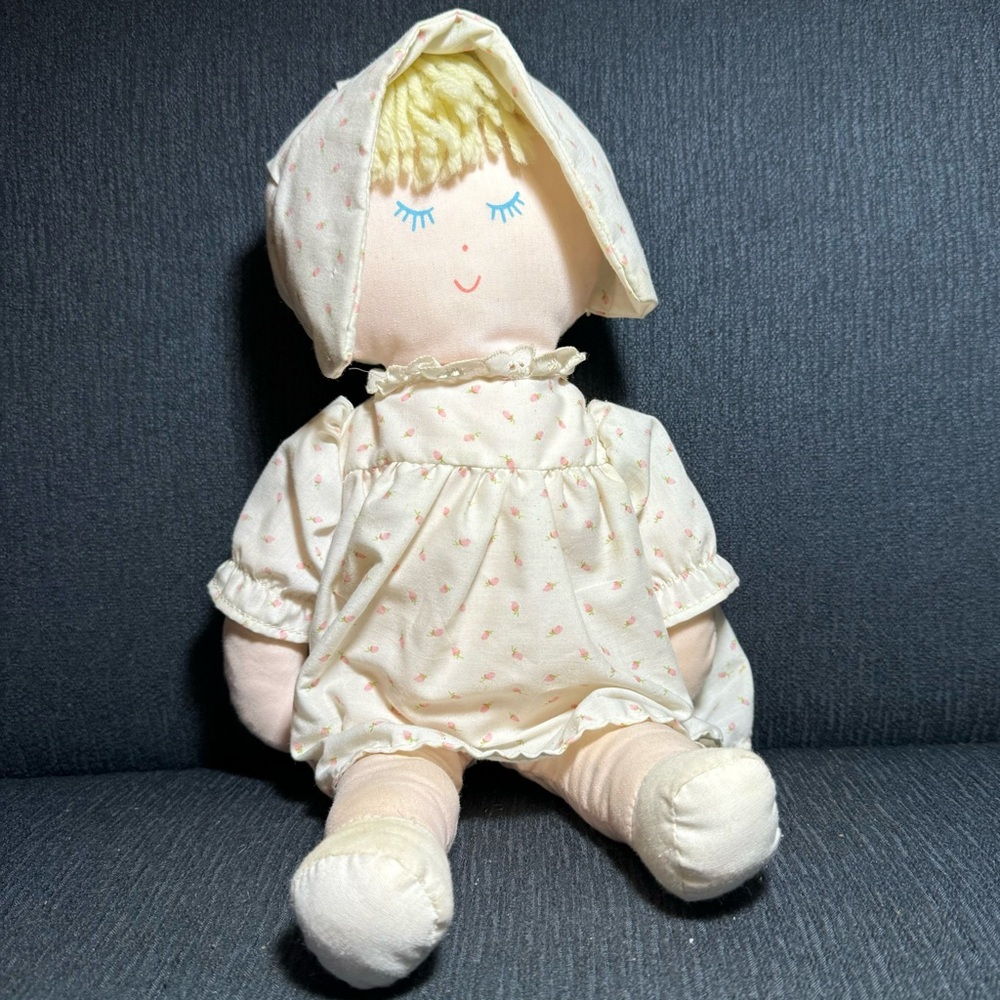 Vintage Cloth Prairie Doll — Eden Toys — Blonde Yarn Hair,‎ GUC